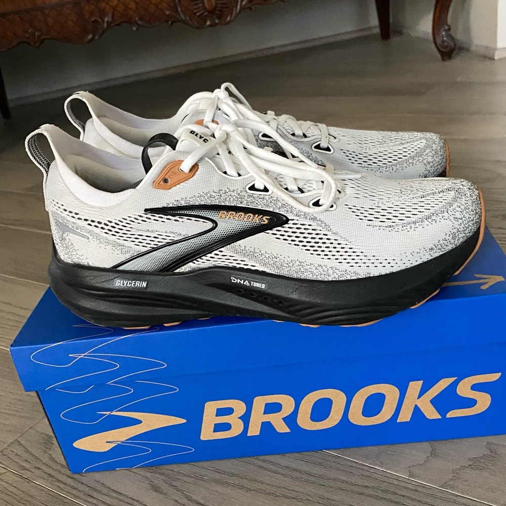 Brooks Glycerin Men's Running Shoes - White/Black